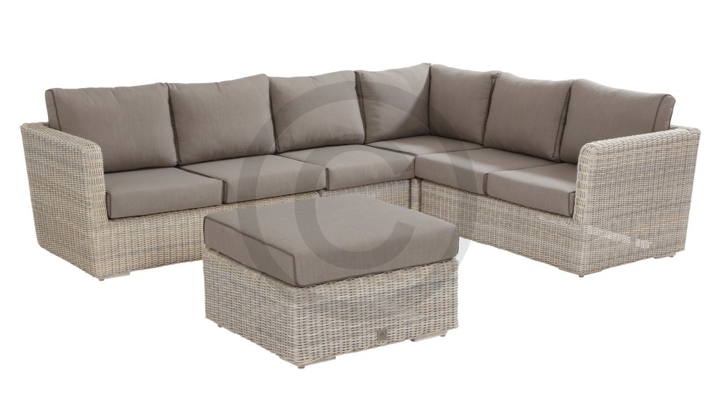 4 seasons outdoor elite loungeset with centre part and hocker