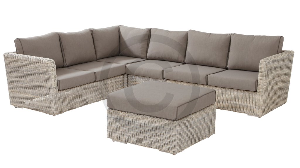 4 seasons outdoor elite loungeset with centre part and hocker