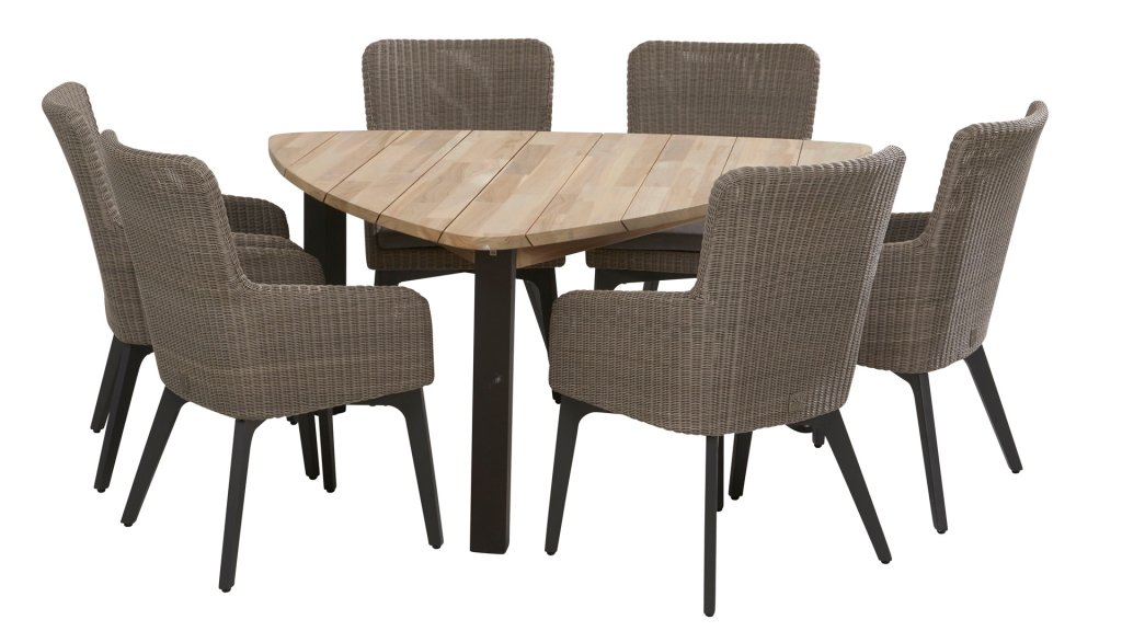 4 Seasons Outdoor Luxor dining set Pebble 