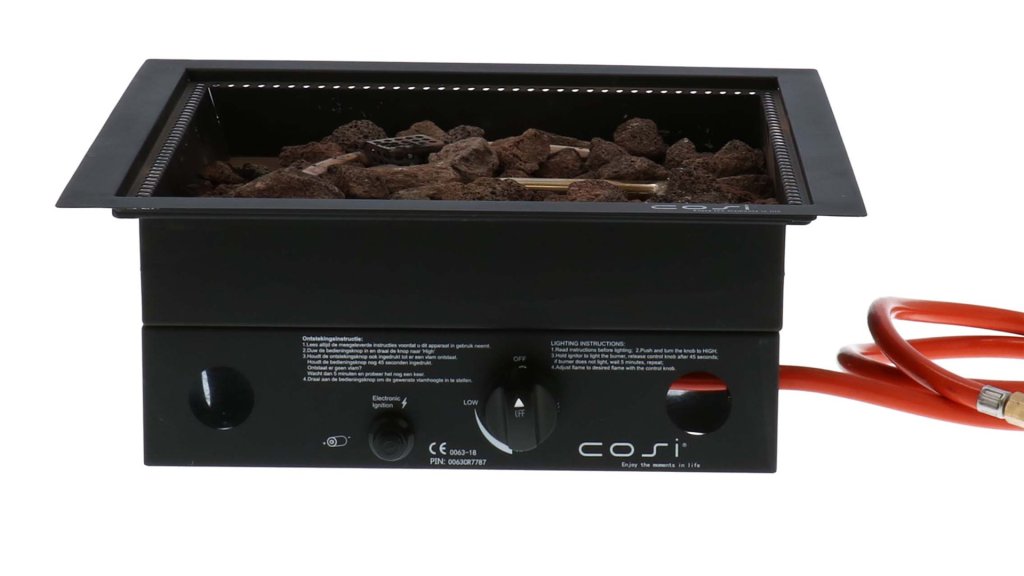 cosi inbouwbrander vierkant rvs zwart