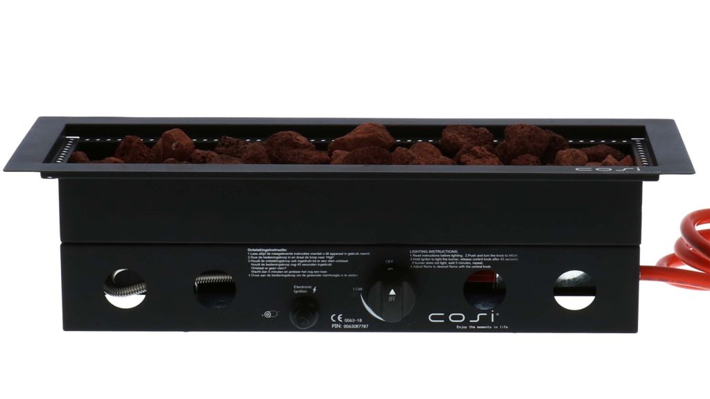 cosi inbouwbrander straight zwart rvs