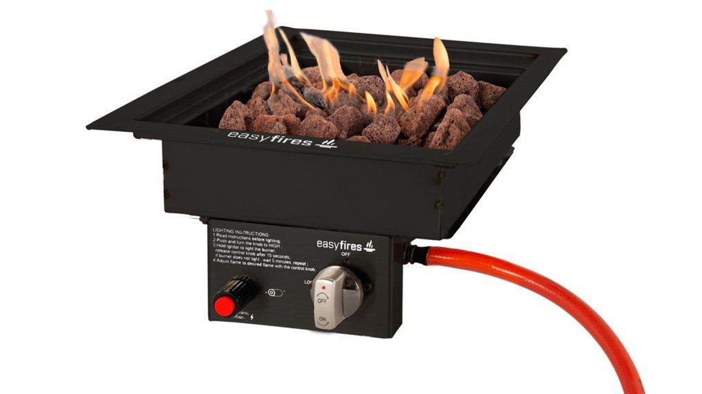 Easyfires Inbouwbrander Vierkant Klein Zwart