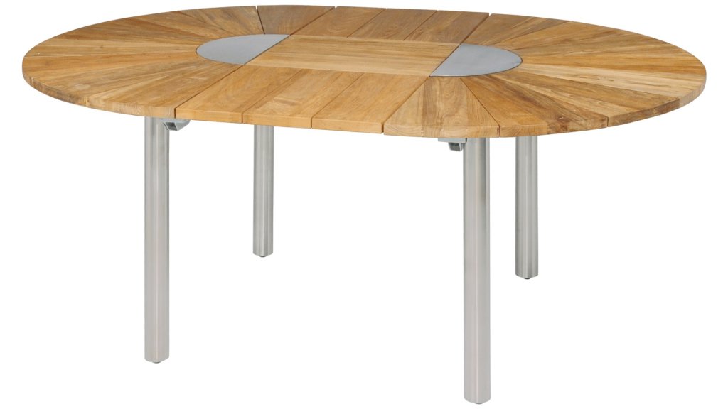 zebra catax extending table stainless steel teak 135 185cm