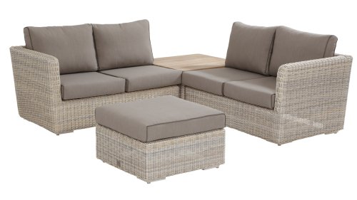 4 seasons outdoor elite loungeset with coffee table and hocker