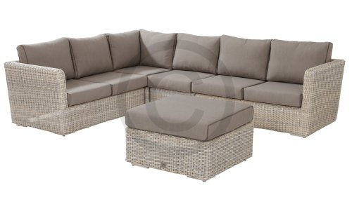 4 seasons outdoor elite loungeset with centre part and hocker