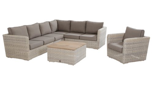 4 seasons outdoor elite loungeset with coffee table centre part and lounge chair