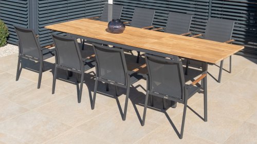 fly tuinset aluminium dining graphite