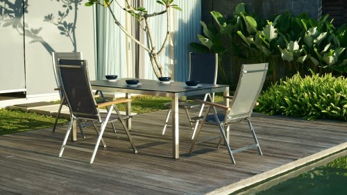 zebra one dining set dark grey 