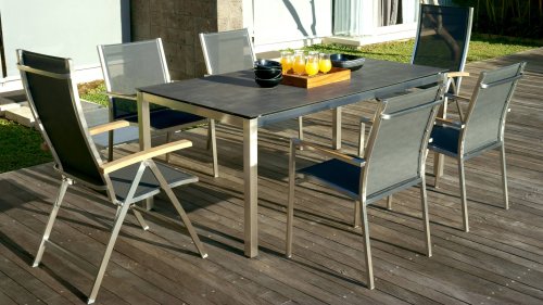 zebra one dining set dark grey 